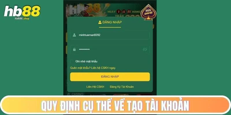Quy định cụ thể và chi tiết về tạo tài khoản