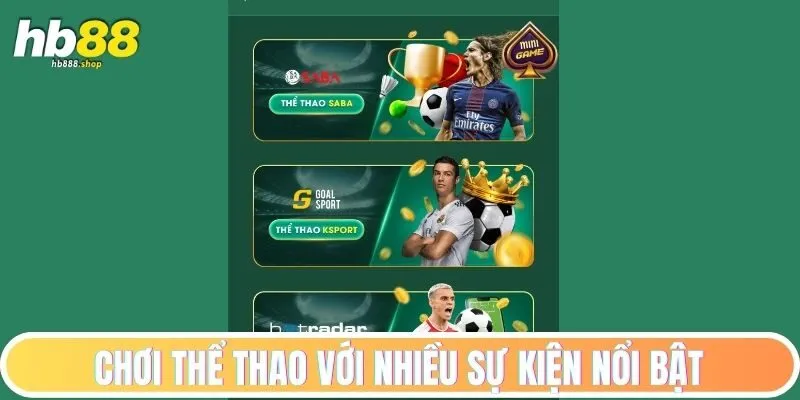 Chơi thể thao với nhiều sự kiện nổi bật