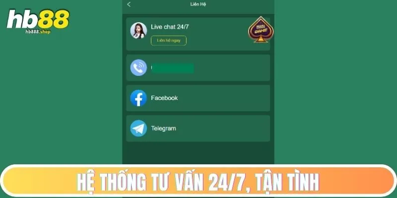 Hệ thống tư vấn 24/7, tận tình